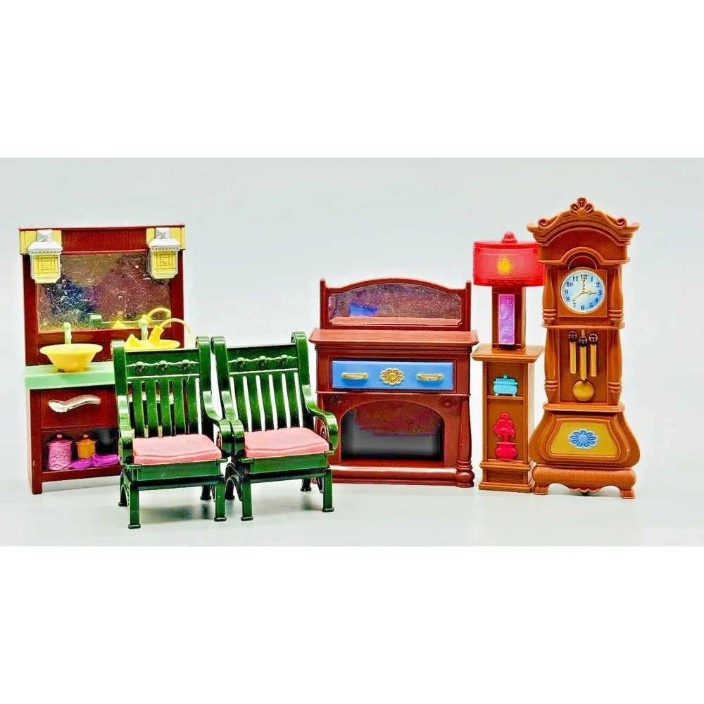 Fisher Price Loving Family‎ Dollhouse Grandfather Clock Fireplace Working Light